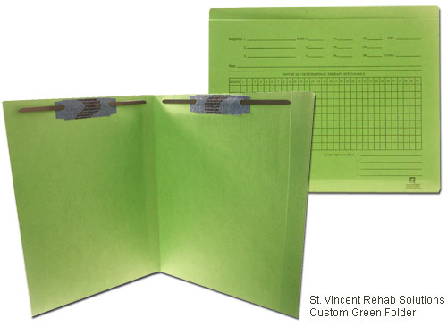 St. Vincent Rehab Solutions Custom Green Folder